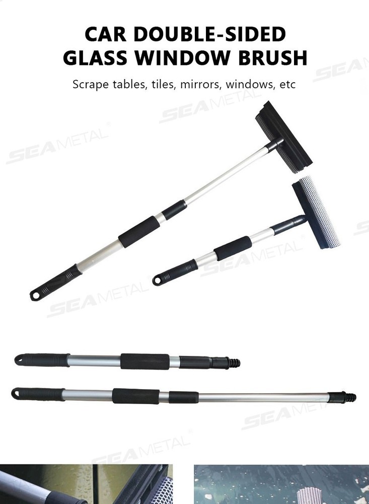 30″ Extendable Window Squeegee Cleaner Long Handle Car Cleaning Window Glass