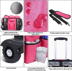 Sturdy Detachable Trolley Cleaning Caddy – Waterproof, Portable with Rose Design