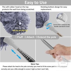Microfiber Feather Duster Extendable Duster with 100 inches Extra Long Pole Bend