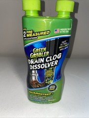 Green Gobbler Drain Clog Dissolver Pipe Opener Cleaner Remover 31oz