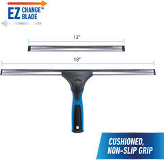 Professional Connect and Clean 18” EZ Change Window and Glass Cleaning Squeegee,