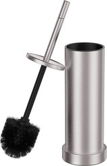 Brushed Nickel Toilet Brush and Holder Set, 304 Stainless Steel Toilet Brush