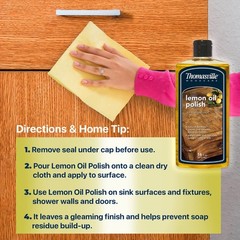 Wood Cleaner & Furniture Polish – Lemon Oil, Cleans & Restores Surfaces, 16oz