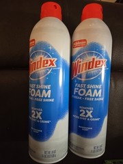 2 Windex Fast Shine Foam Glass Cleaner No-Drip Aerosol Spray, 19 oz (C5)