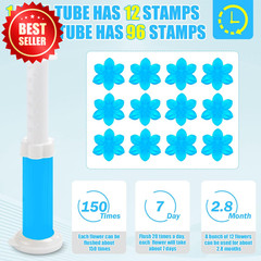 8 Pack Toilet Gel Stamp 96 Stamps 8 Scent Flower Shaped Freshener US