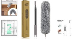 Telescoping Microfiber Duster 100-Inch – Ideal for High Ceilings and Furniture