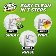 Lime-A-Way Hard Water Stain Remover Spray 22oz Removes Lime Calcium Rust