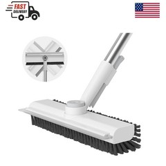 Heavy-Duty Stiff Bristle Floor Scrub Brush with Adjustable Handle – 12″x50″