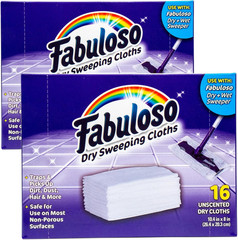 Fabuloso Dry Sweeping Cloths, 10.4×8″ 16-Count 2-Pack, Unscented