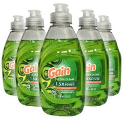 GAIN Ultra Clean Dishwashing Liquid Soap Grease Cleaner Dish Washer Sale 8oz-5Pk