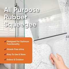 Rubber Squeegee Streak Free All Purpose Window Squeegee Comfort Grip Handle And