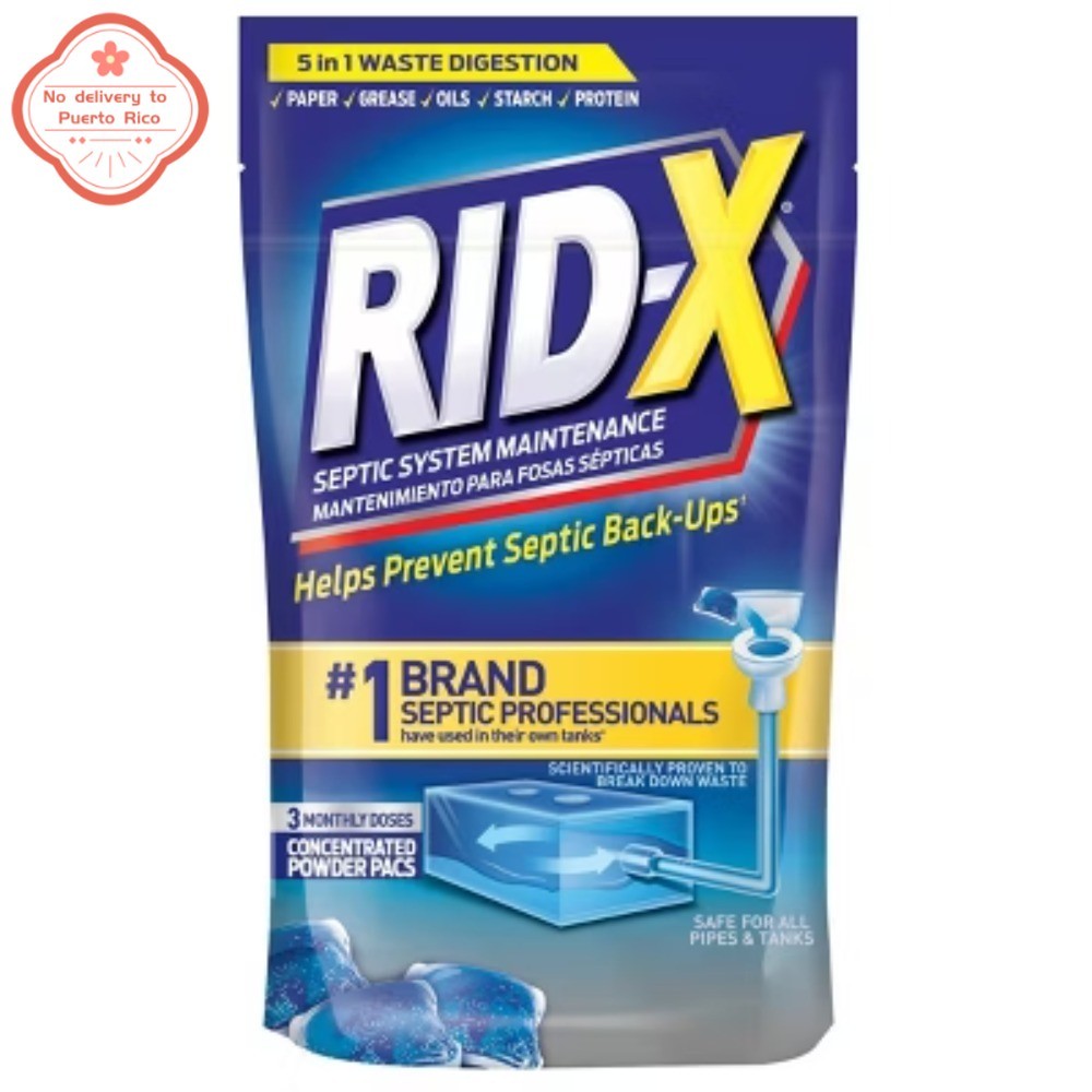 Fast delivery-Rid-X Septic System Powder Pacs – 3.2oz, Toilet Safe, Removes Soil