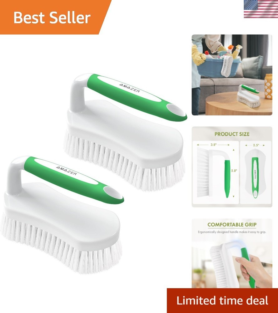 Comfort Grip Shower Scrubber Duo – Sturdy Stiff Bristles for Effortless Cleaning