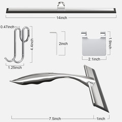 TOOVEM 14 Inch Shower Squeegee for Glass Doors, Window, Bathroom, Car Windshield