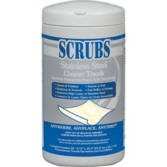 Scrubs 91930 Stainless Steel Cleaner Towel, 9.75 X 10.5″, 6 Pack, 30 Wipes/ Pack