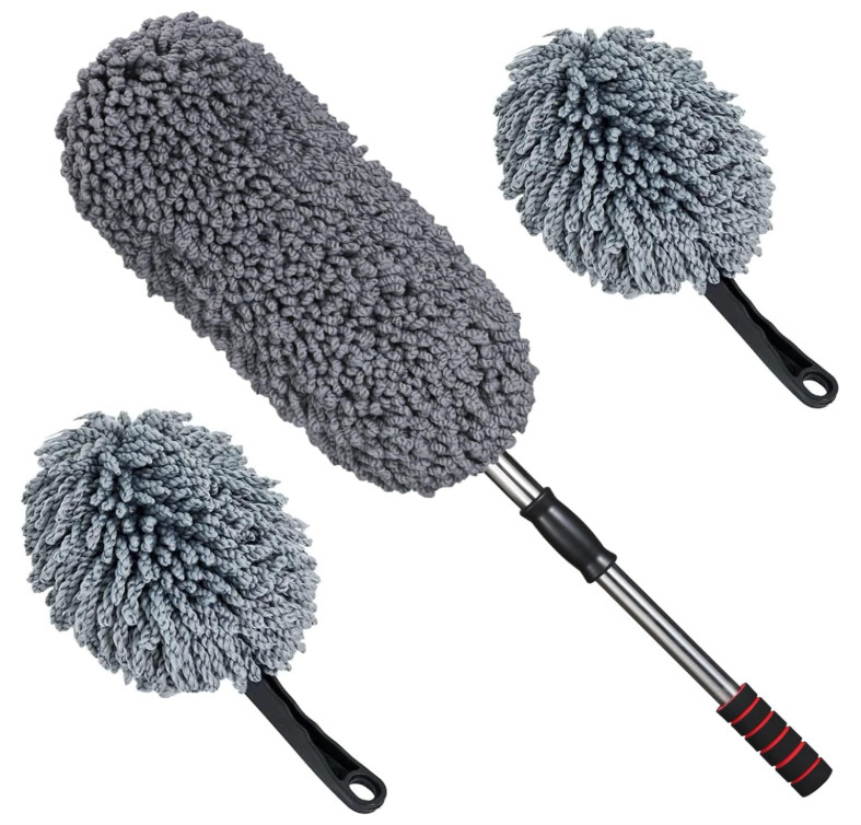 Set 3 Plumero Microfibra Extensible para Limpieza Auto sin Rayas