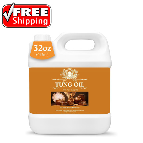 100% Pure Tung Oil Wood Sealer Food Safe Waterproof Finish for Outdoor Furniture