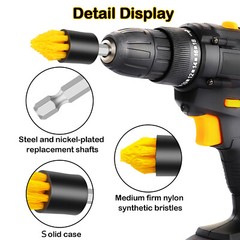 4Pcs Drill Brush Attachment Set Power Scrubber For Tile Grout Car Cleaning Kit