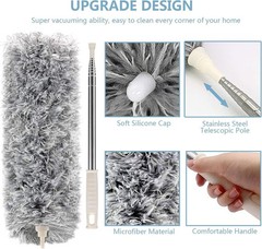 Extendable Microfiber Duster with Bendable Head – 30-100 Inches for High Spaces