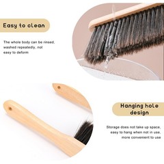 FSTURIOS Wooden Dust Brush, 14 Inch Bench Brush Horse Hair Brush Hand Broom C…
