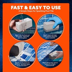 Pumie 2-Pack Pumice Stone for Pool Tile Cleaning – Calcium Remover for Tile &…