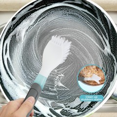 Soap Dispenser Dish Scrubber Brush for Dishes Pots Pans with 3 Replacement Heads