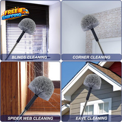 Grey Corner Cobweb Duster Head Brush – High Efficiency Twist-On Spider Web Brush