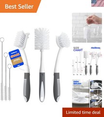 Versatile Kitchen 6 Brush Set: Includes Dish, Bottle, Pan & Straw Cleaning Tools