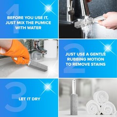 DISIWENE Pumice Cleaning Stone with 1 Count (Pack of 4), 4 Pack Handle