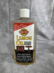 Vtg Hope’s Lemon Oil Furniture Treatment 16 oz Non-Toxic Solvent Free 35% Full