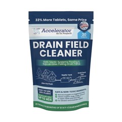Drain Field Cleaner 20 Tablets – Septic Tank Treatment for Clogs , Odor & Sludge