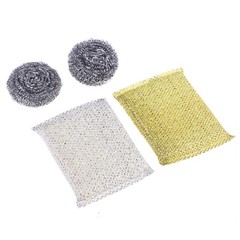2 Sponges Kitchen Cleaning Supplies Stainless Steel Pan Scrubber Dishwashing