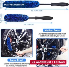 12Pcs Wheel Brush Kit for Cleaning Wheel and Tire, Wheel and Rim Brush, Car Deta