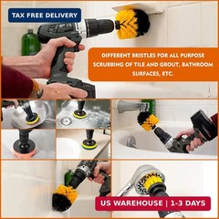 Drill Brush Attachments 20 PCS Scrub Pads & Sponge Power Scrubber Brush with Ext