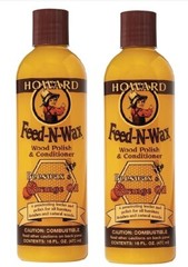 Howard Products FW0016 Wood Polish & Conditioner, 16 oz, Orange (2-PACK)