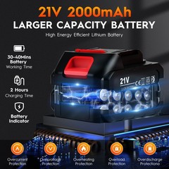 Cordless Car Buffer Polisher 21V 6Inch 8Speed 21PCS Kit for Detailing & Scratch
