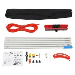Long Reach Solar Panel Cleaning Brush Kit Outdoor Window Clean Water-Fed Rod Set