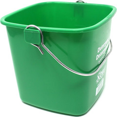 Small Green Detergent Bucket – 3 Quart Cleaning Pail – Set of 3 Square Container
