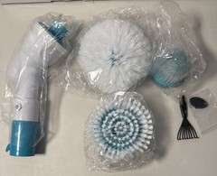 Electric Spin Scrubber Cordless Power Brush With Adjustable Handle & Heads