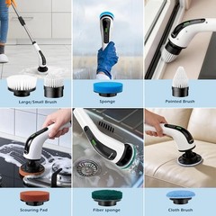 Electric Spin Scrubber, Power Shower Cleaning Brush with Long Handle | Cordle…