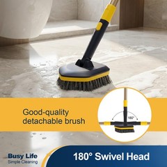 Yocada Tub Tile Scrubber Brush 2 in 1 Cleaning Brush 4*Scouring Pads 58.2 Inc…