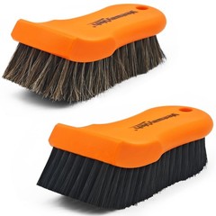 Leather Cleaning Brush Set Soft Horse Hair for Car Seats, Shoes, and Furniture