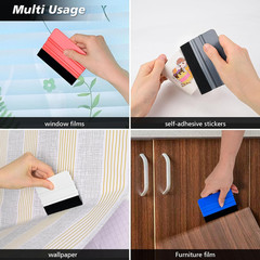 NEWISHTOOL 100 PCS Felt Squeegee for Vinyl – Flexible Plastic Squeegee with Fabr