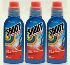 3 X SHOUT ADVANCED ULTRA CONCENTRATED GEL SET-IN STAIN SCRUBBER STAIN REMOVER