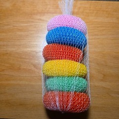 6pcs Nylon Plastic Round Scrubber Kitchen Cleaning Plastic Pot Pan Dish Washer