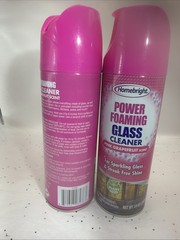 Homebright Power Foaming Glass Cleaner 12oz Pink Grapefruit Scent Streak Free 2