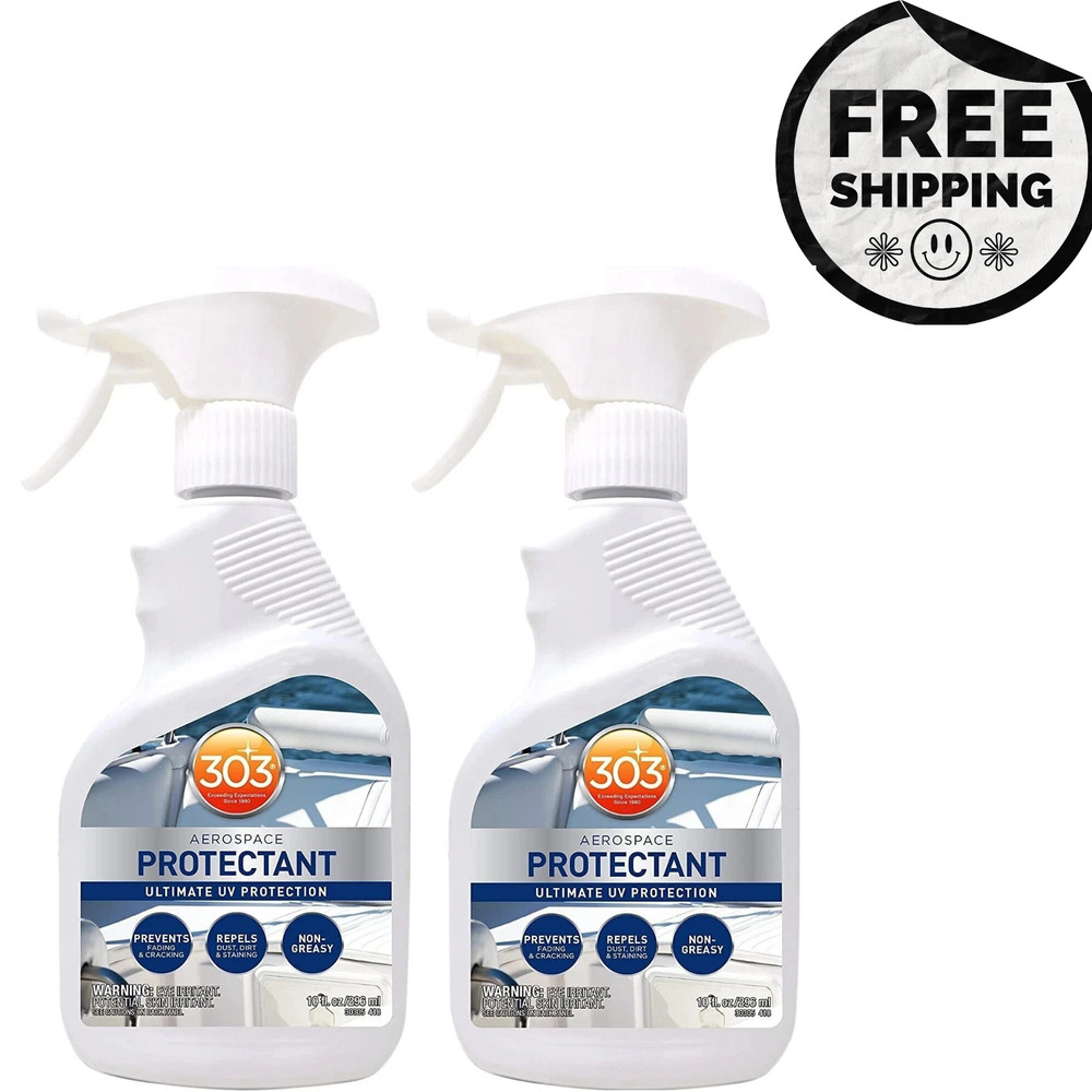 2 PACK 303 Aerospace Protectant 10 OZ Spray VINYL RUBBER PLASTIC LEATHER BOAT