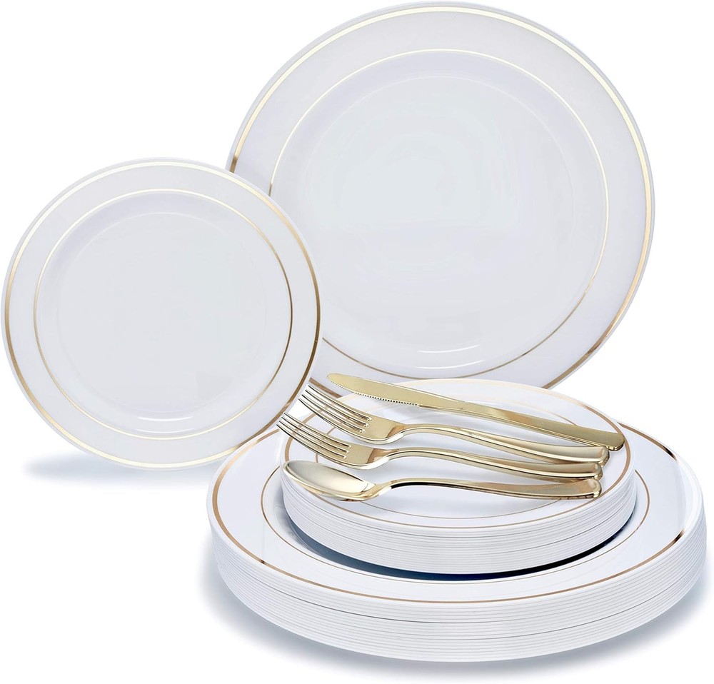” OCCASIONS ” 150pcs set (25 Guests)- Disposable Heavyweight DinnerwareWedding