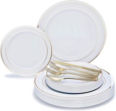 ” OCCASIONS ” 150pcs set (25 Guests)- Disposable Heavyweight DinnerwareWedding