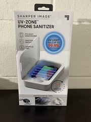 Sharper Image UV-Zone Phone Sanitizer Disinfect Essential Items Sanitize Charge